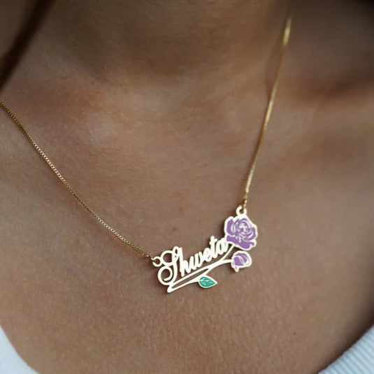 Rose Name Necklace
