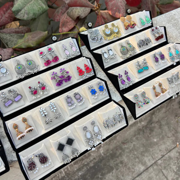 16 pair of beautiful Jhumka set – with organiser Box